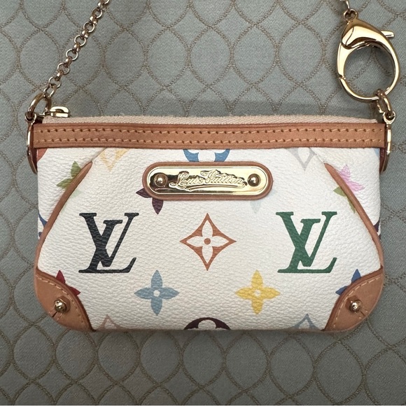 VINTAGE LOUIS VUITTON Murakami White Multicolor Monogram Milla PM Pochette GHW - Picture 3 of 16